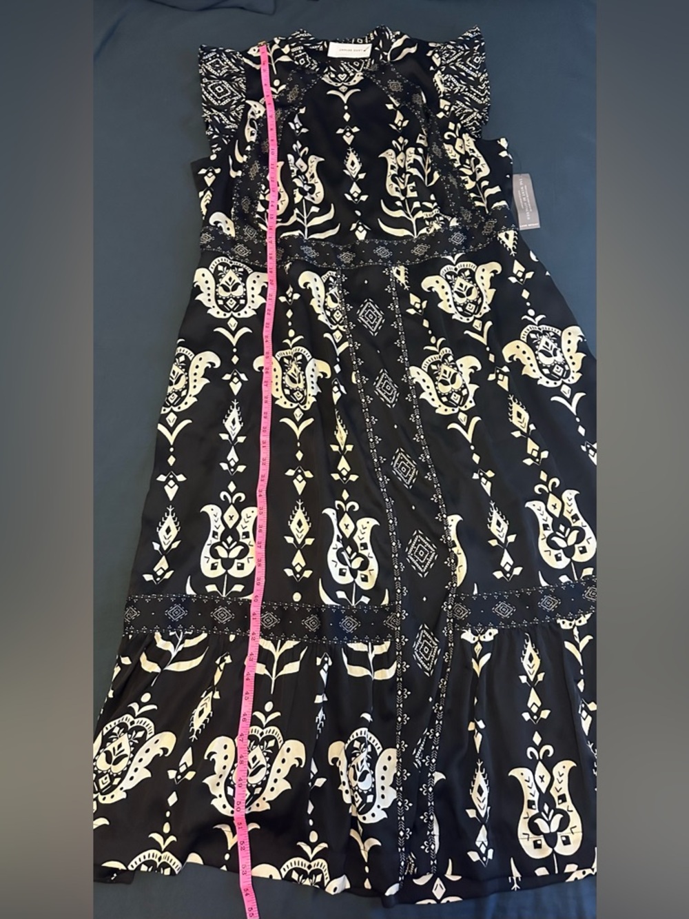 Lane Bryant Black & White Mock Neck Floral Paisley Midi Dress NWT - Size 18 - Picture 10 of 13